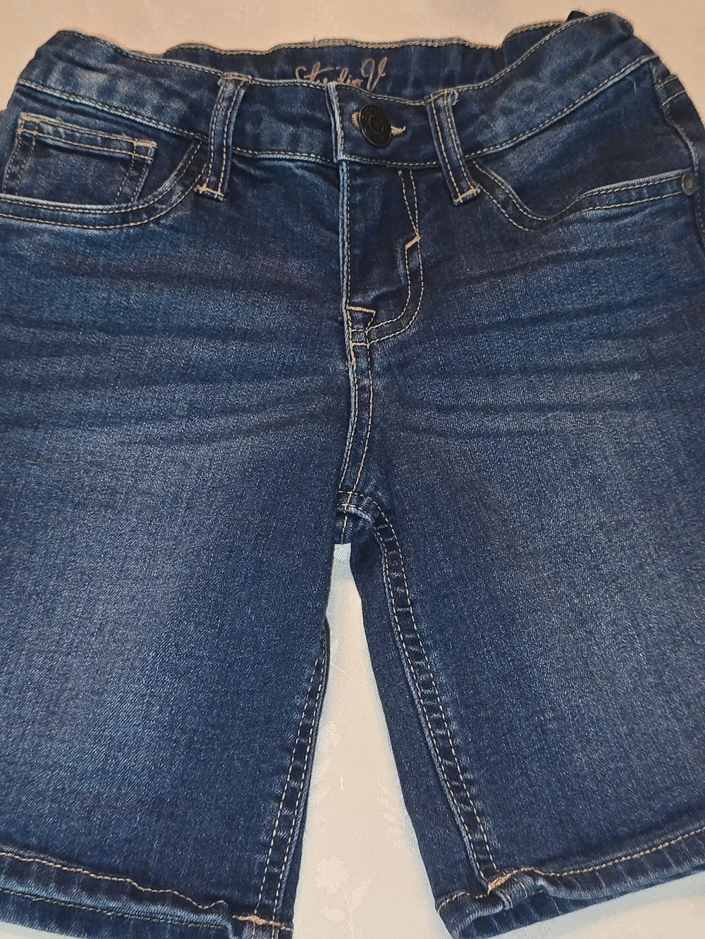 Studio V by Vigoss girls' denim Bermuda shorts.
